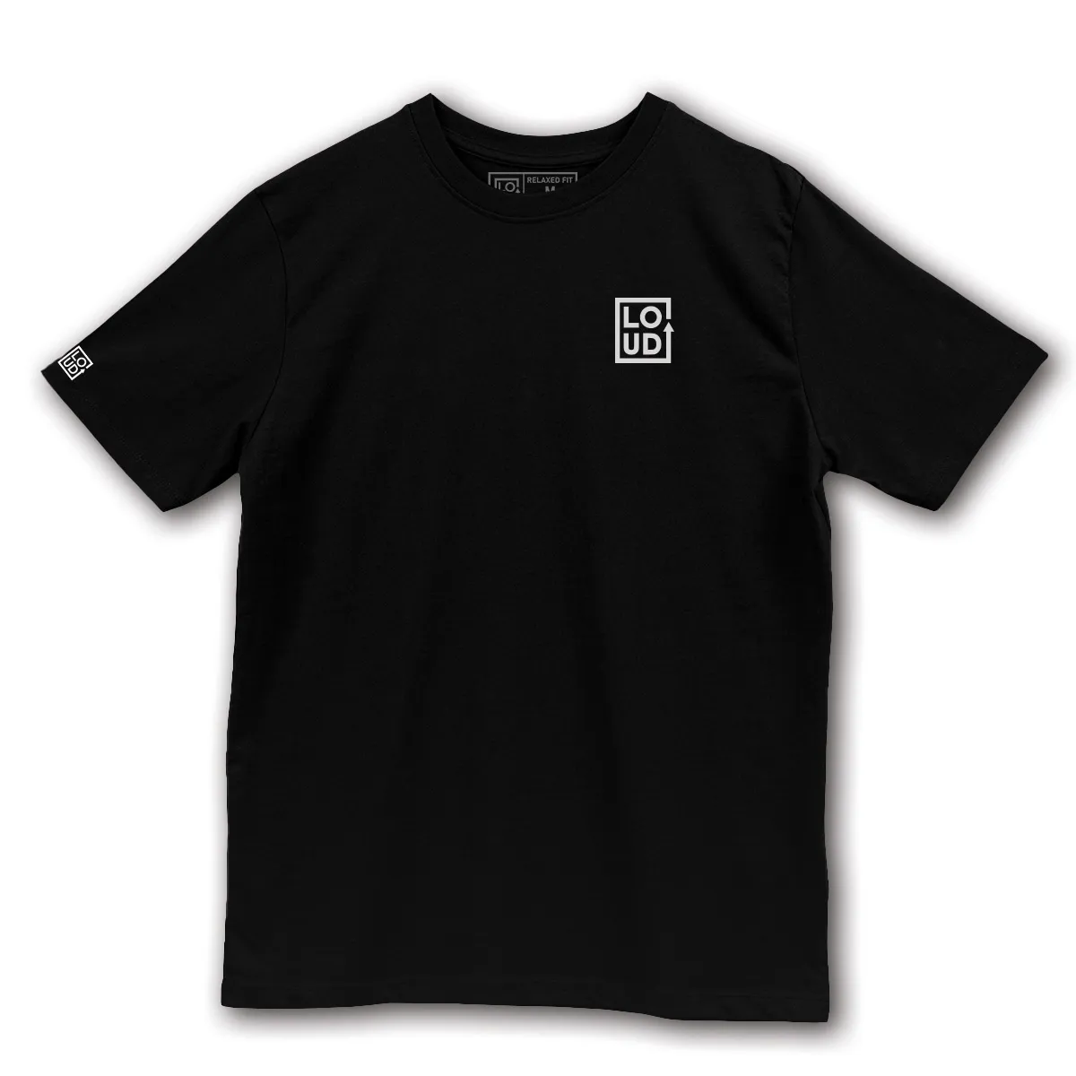 Imaginea unui Tricou Negru printat cu logo-ul Loud
